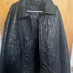Black leather Scareface coat..